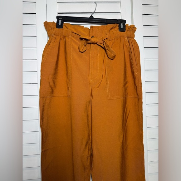 Madewell Women’s Dunaway Paperbag Pants w Tie Waist Golden Pecan Size Medium - Picture 3 of 10